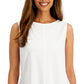Karen Scott Blusa feminina sem mangas, branca, tamanho extragrande