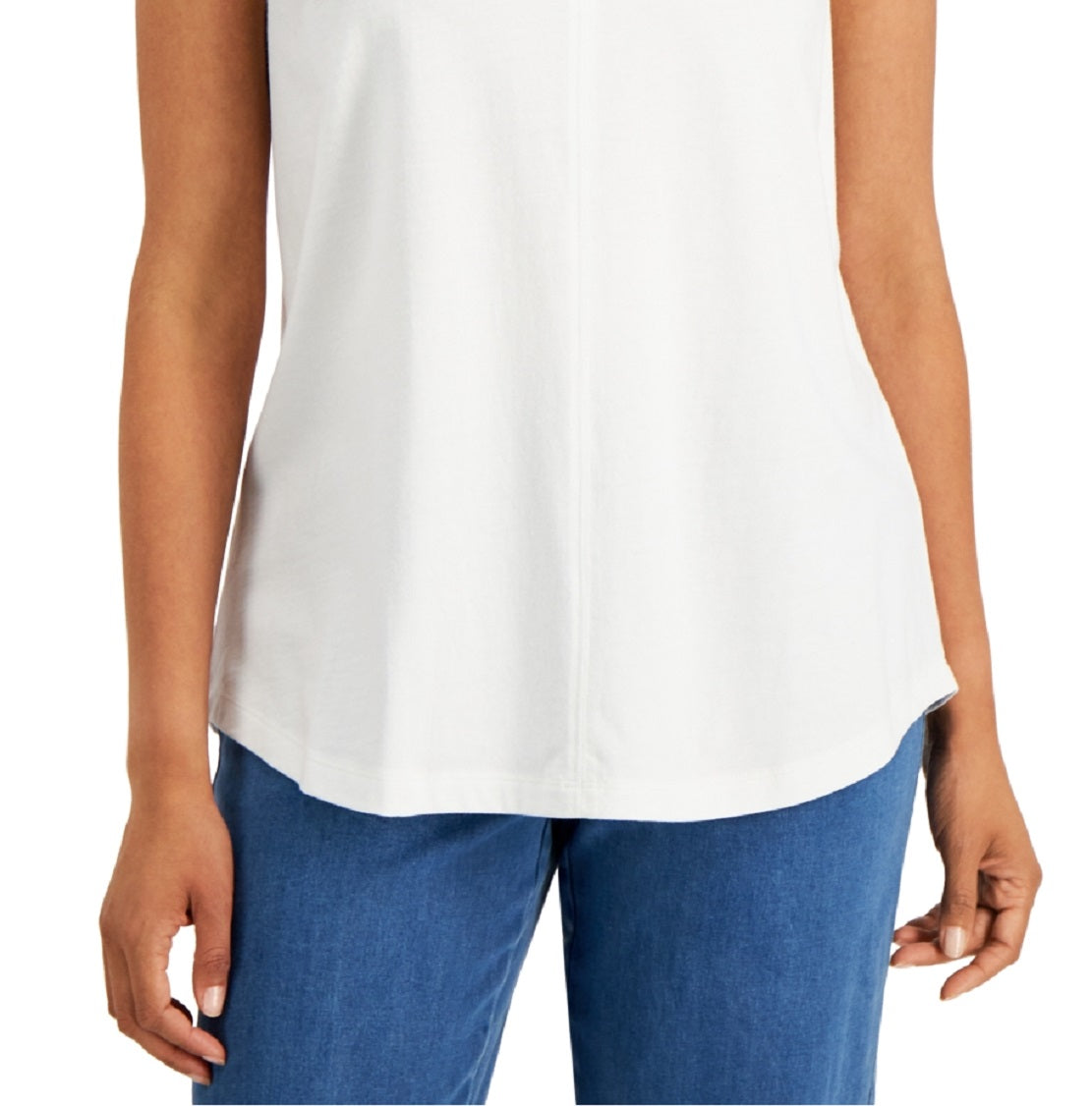 Karen Scott Blusa feminina sem mangas, branca, tamanho extragrande