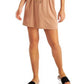 ID Ideology Vestido curto feminino com bolso elástico e cordão na cintura, sem mangas, decote redondo, marrom, tamanho pequeno