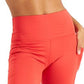 ID Ideology Shorts de ciclismo feminino com bolso e cintura alta, vermelho, tamanho X-S