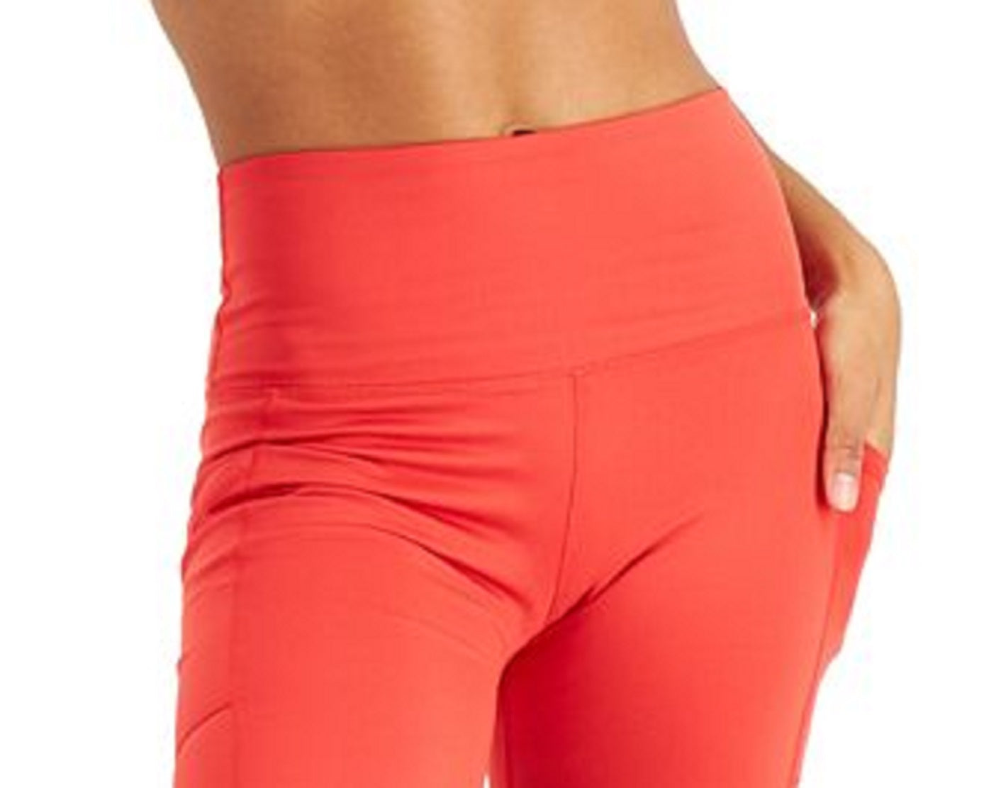 ID Ideology Shorts de ciclismo feminino com bolso e cintura alta, vermelho, tamanho X-S