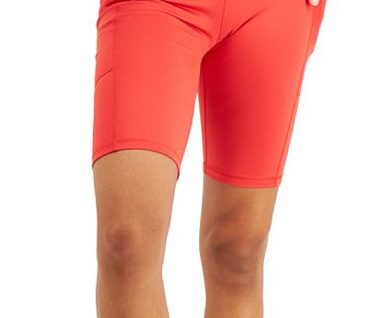 ID Ideology Shorts de ciclismo feminino com bolso e cintura alta, vermelho, tamanho X-S