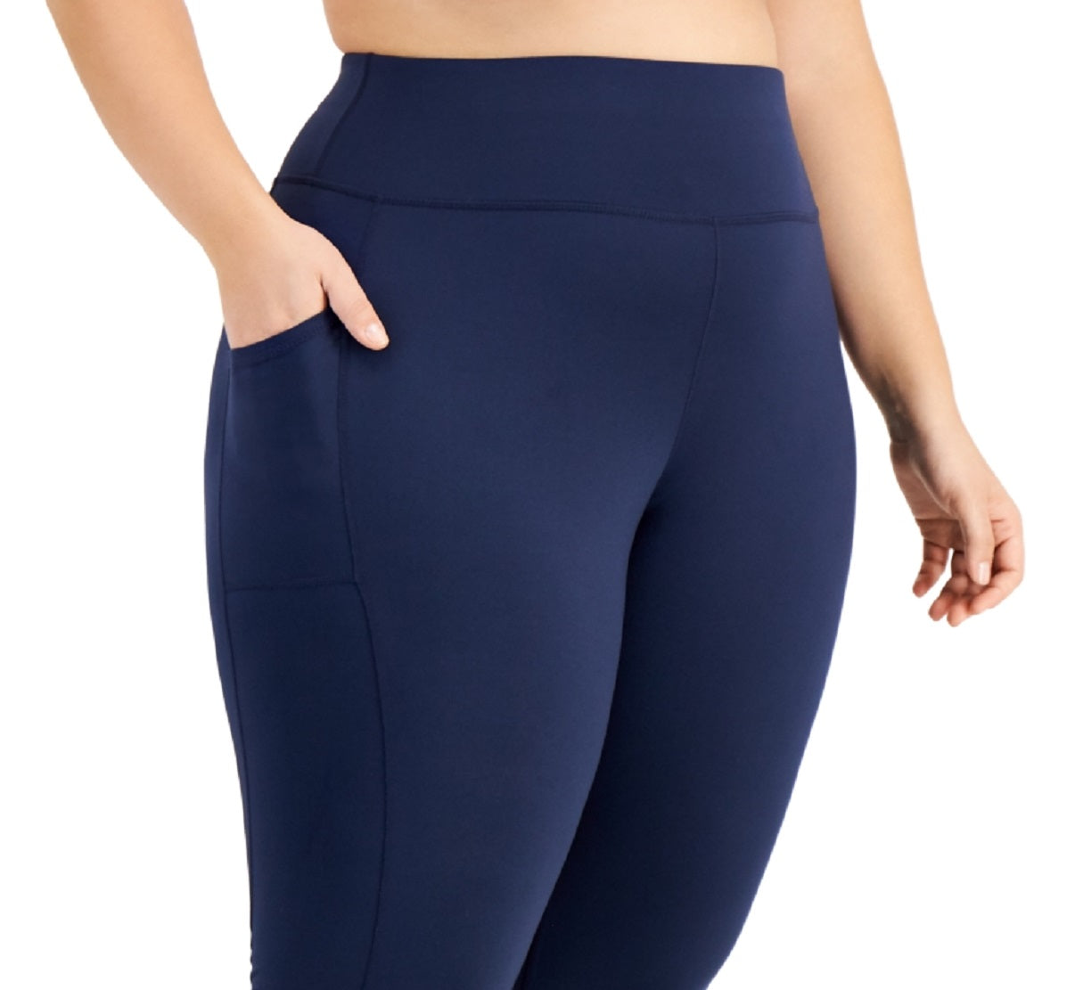 Leggings curtas femininas ID Ideology, azul, tamanho 2X
