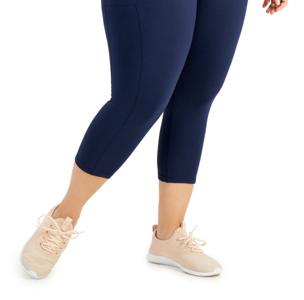 Leggings curtas femininas ID Ideology, azul, tamanho 2X