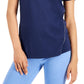 Camiseta feminina Ideology Active com decote em V e estampa refletiva, azul, tamanho pequeno