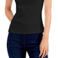 Camiseta feminina assimétrica INC International Concepts, preta, tamanho XX-G