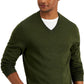 Suéter masculino Club Room com decote em V e mistura de lã merino, verde, tamanho XXG