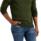 Suéter masculino Club Room com decote em V e mistura de lã merino, verde, tamanho XXG