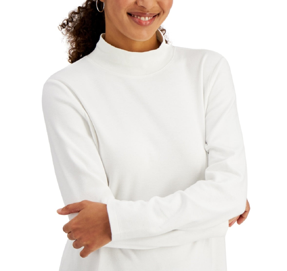 Karen Scott Blusa Feminina Gola Falsa Branca Tamanho Pequeno