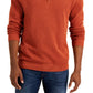 Suéter de algodão texturizado com zíper de um quarto masculino Club Room, laranja, tamanho XXX-G