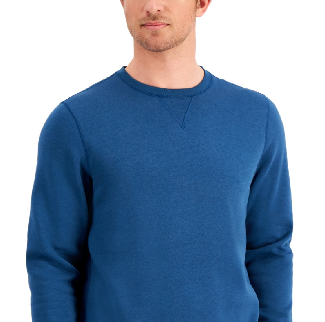 ID Ideology Moletom masculino de lã com gola redonda, azul, tamanho pequeno