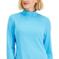 Karen Scott Blusa Feminina Gola Falsa Azul Tamanho Médio