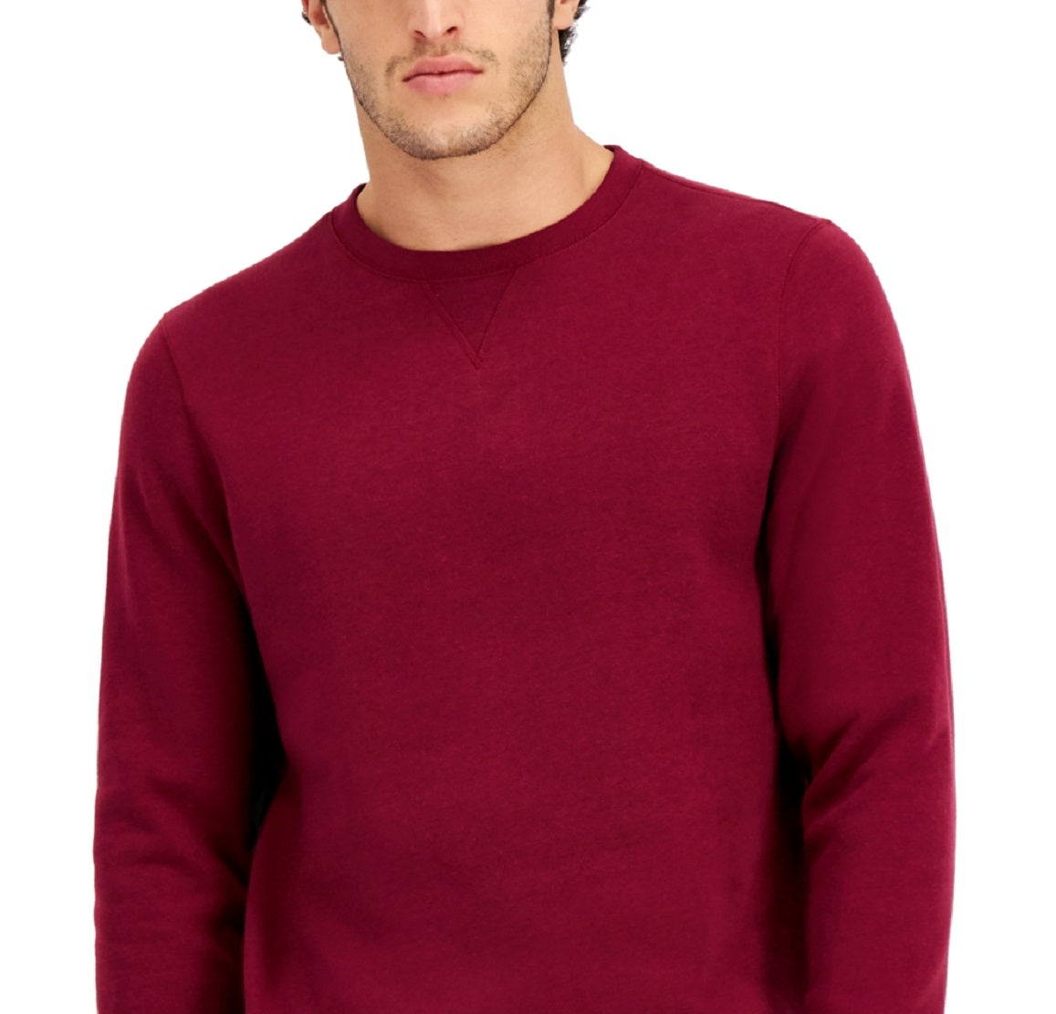 ID Ideology Moletom masculino de lã com gola redonda, vermelho, tamanho extragrande