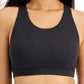 Conjunto de moletom feminino Ideology, sutiã esportivo de baixo impacto, preto, tamanho X-S