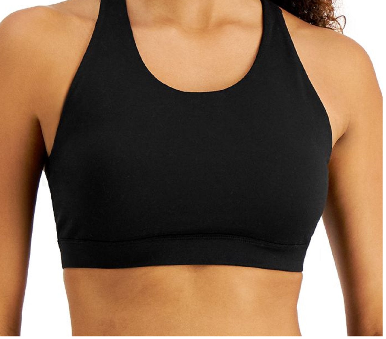 Conjunto de moletom feminino ID Ideology Sutiã esportivo de baixo impacto preto tamanho médio