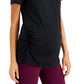 Camiseta feminina para maternidade ID Ideology, preta, tamanho grande