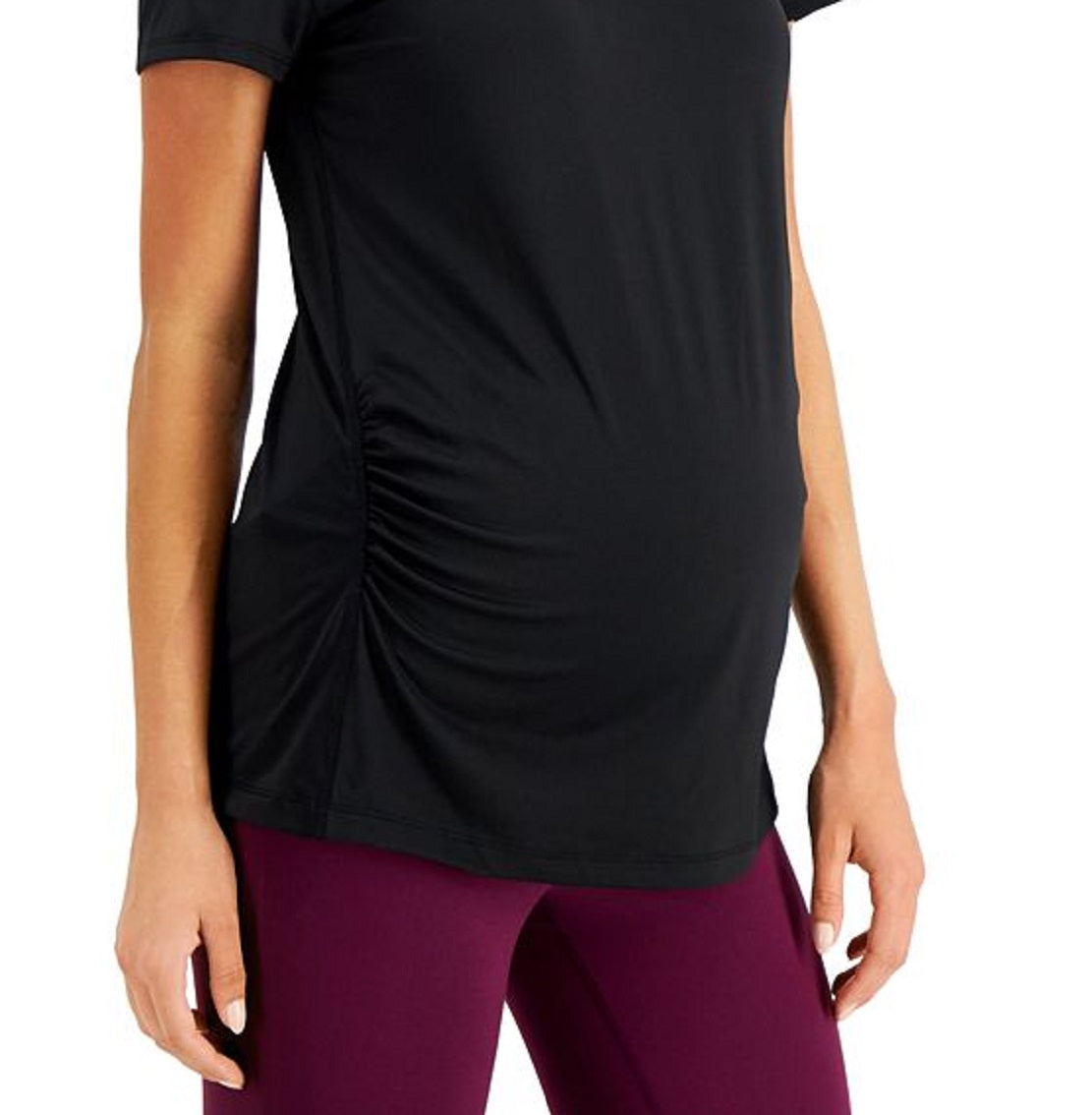 Camiseta feminina para maternidade ID Ideology, preta, tamanho grande