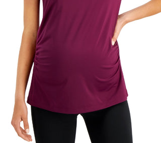 Camiseta feminina para maternidade ID Ideology, roxa, tamanho grande