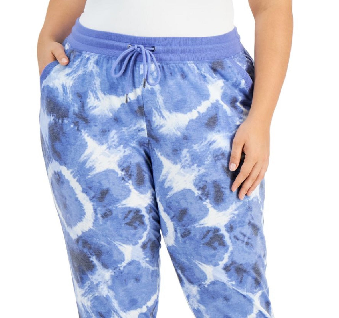 Calça jogger feminina tie-dye ID Ideology azul tamanho 3X