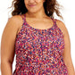 Camiseta regata feminina Ideology Plus Printed Performance, rosa, tamanho 2X