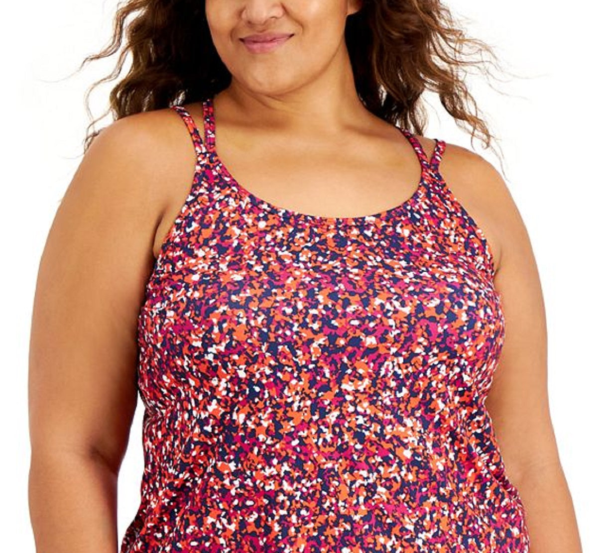 Camiseta regata feminina Ideology Plus Printed Performance, rosa, tamanho 2X