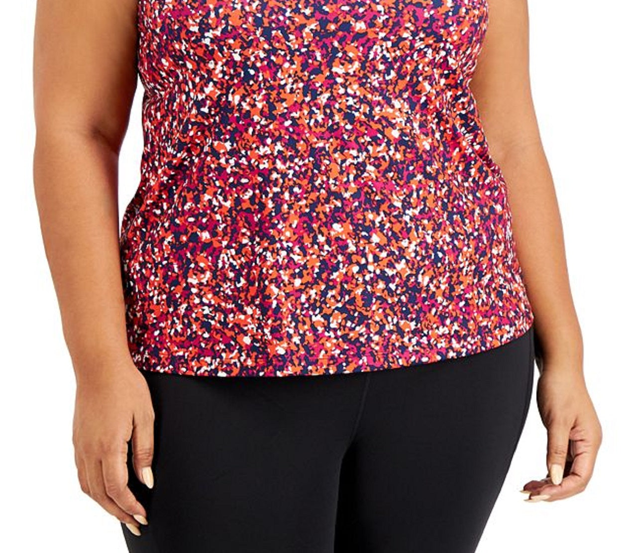 Camiseta regata feminina Ideology Plus Printed Performance, rosa, tamanho 2X