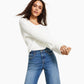 Calça jeans cropped feminina estilo &amp; co, perna larga, azul, tamanho 6
