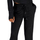 Calça de moletom feminina ID Ideology Mushy Knit, preta, tamanho grande
