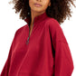 ID Ideology Top curto feminino com zíper de um quarto, vermelho, tamanho X-S