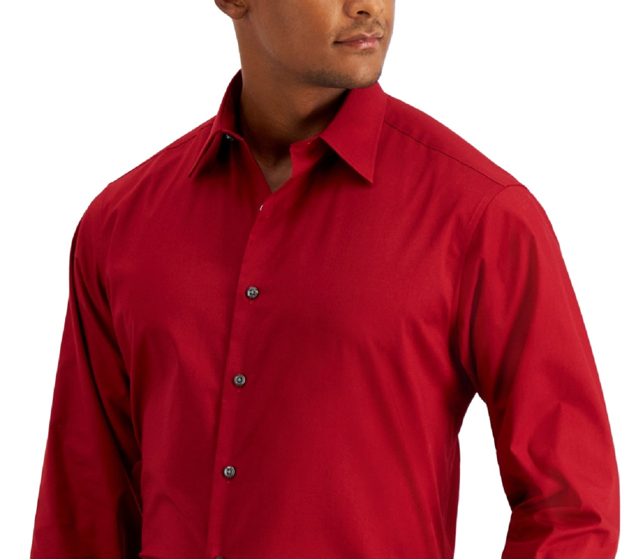 Camisa social masculina Club Room Regular Fit Solid Vermelha Tamanho Médio