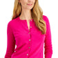Cardigan feminino com botões Charter Club rosa tamanho extragrande