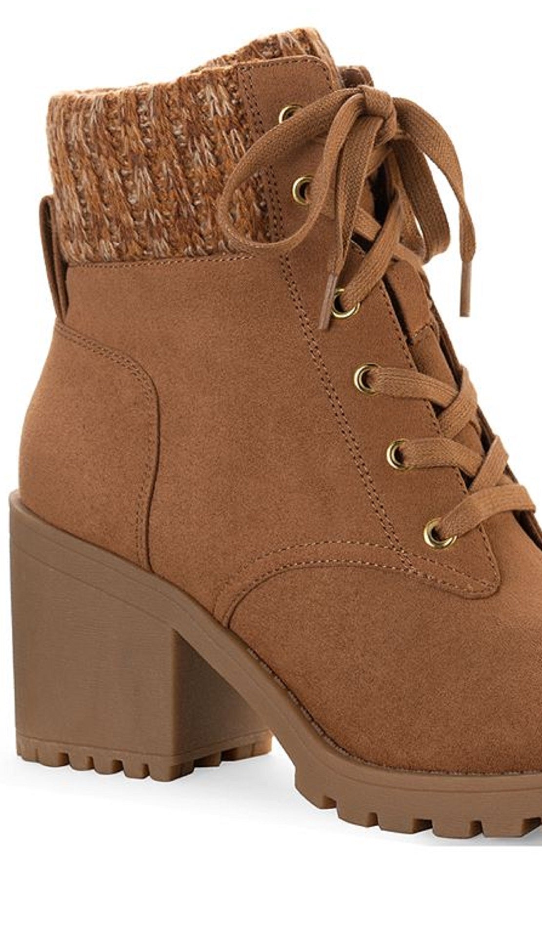 Botas femininas Sun + Stone Romina Hiker com cadarço, marrom, tamanho 10 M