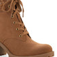 Botas femininas Sun + Stone Romina Hiker com cadarço, marrom, tamanho 10 M