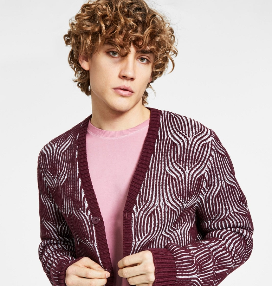 Cardigan Glitz Masculino INC International Concepts Vermelho Tamanho X-Grande