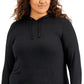 ID Ideology Moletom com capuz feminino plus size, preto, tamanho 1X