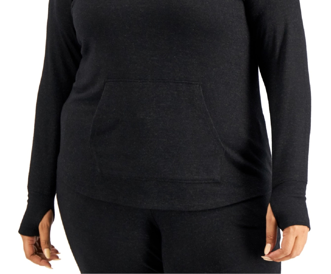 ID Ideology Moletom com capuz feminino plus size, preto, tamanho 1X