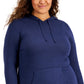 ID Ideology Moletom com capuz feminino de malha azul tamanho 1X