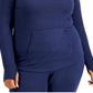 ID Ideology Moletom com capuz feminino de malha azul tamanho 1X