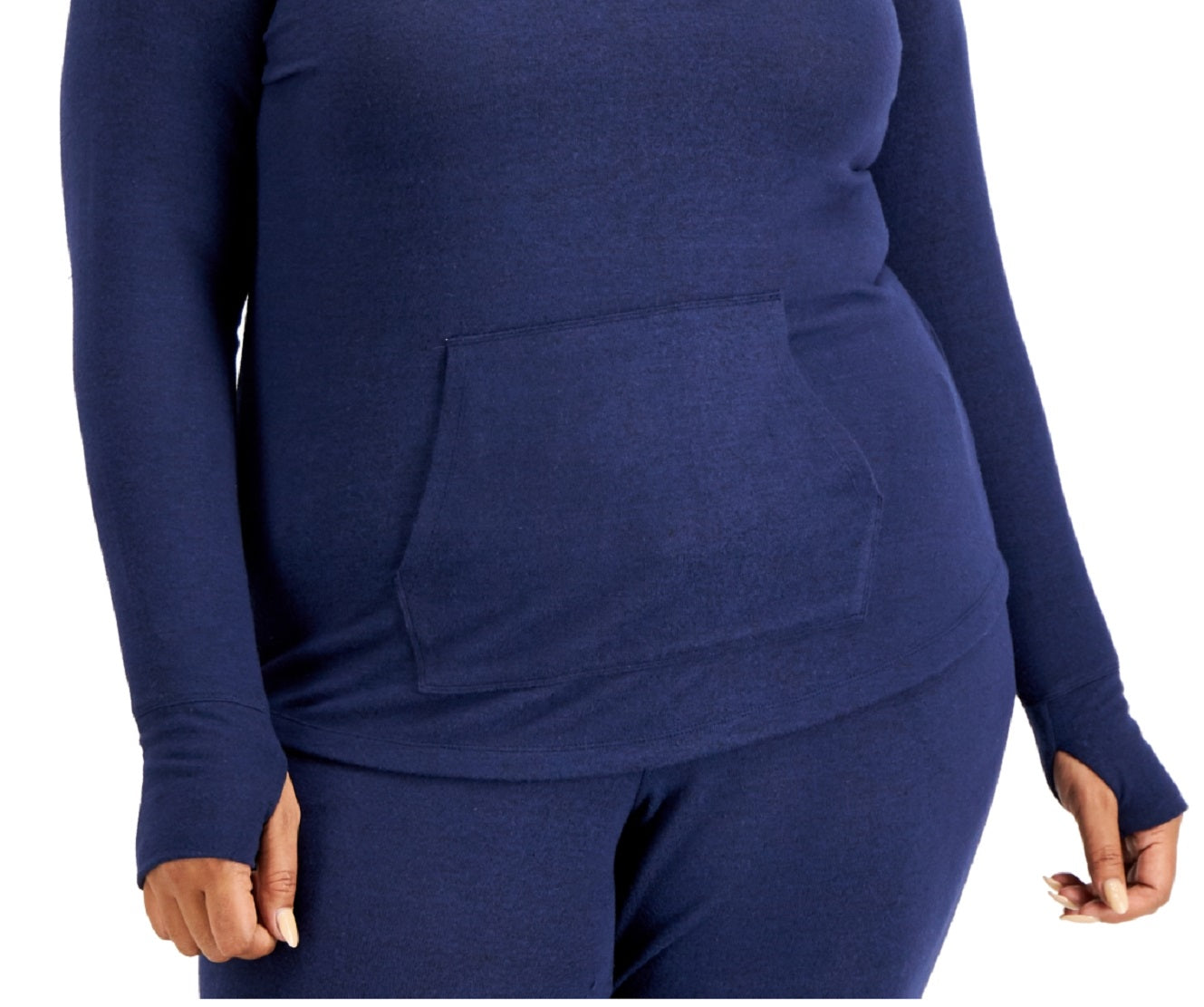 ID Ideology Moletom com capuz feminino de malha azul tamanho 1X