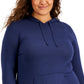 ID Ideology Moletom com capuz feminino de malha azul tamanho 3X
