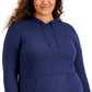 ID Ideology Moletom com capuz feminino de malha azul tamanho 3X