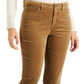 Calça jeans feminina Charter Club Lexington Tummy Control de veludo cotelê marrom tamanho 14