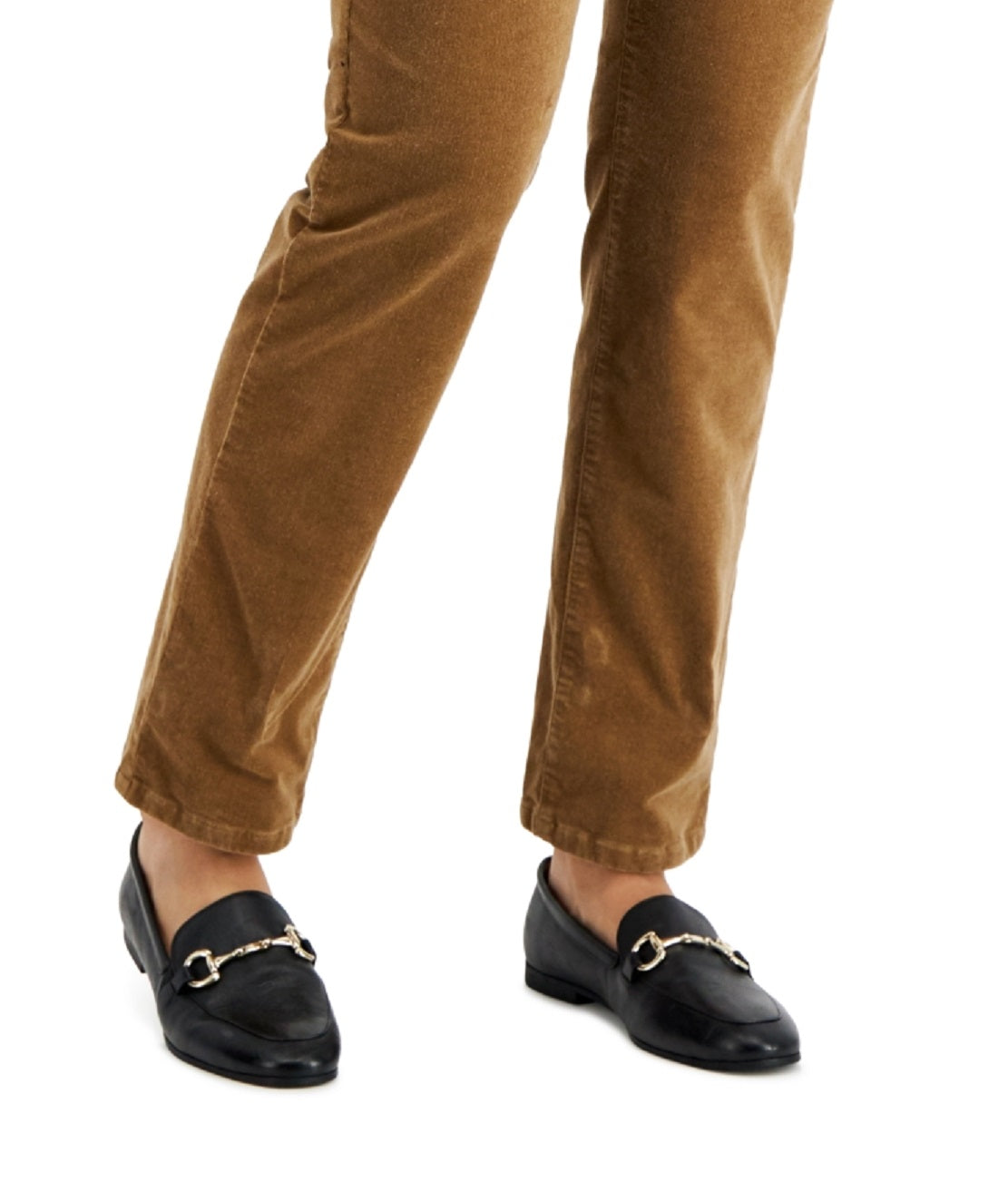 Calça jeans feminina Charter Club Lexington Tummy Control de veludo cotelê marrom tamanho 14