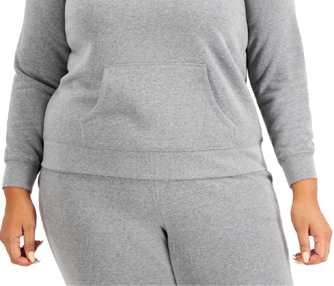 ID Ideology Moletom com capuz feminino plus size cinza tamanho 2X