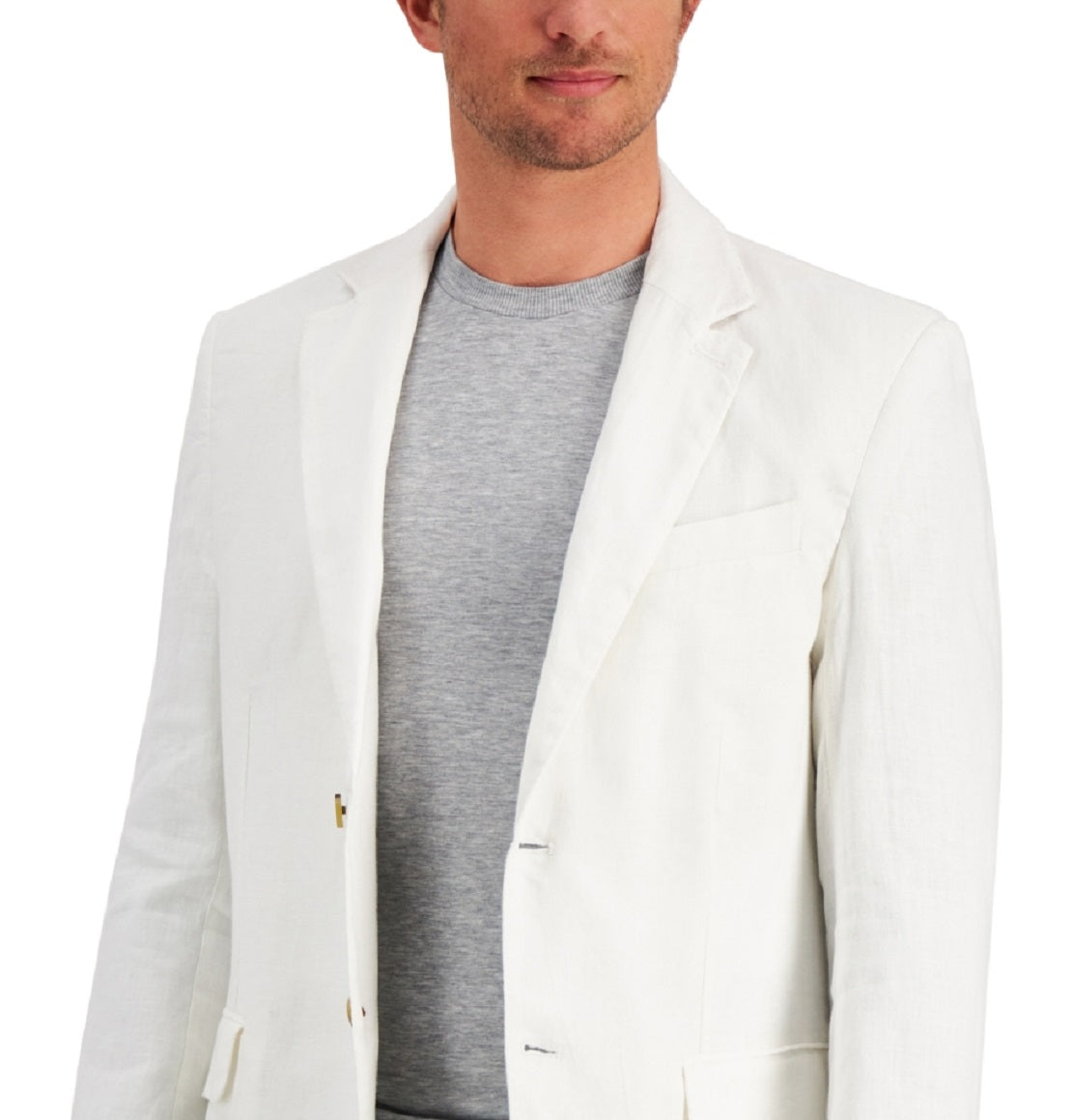 Blazer de linho masculino Club Room, branco, tamanho médio