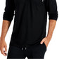 Camisa Henley Alfani Masculina com Zíper de 1/4, Preta, Tamanho X-G