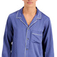 Camisa de pijama masculina de cetim com debrum da INC International Concepts, azul, tamanho pequeno