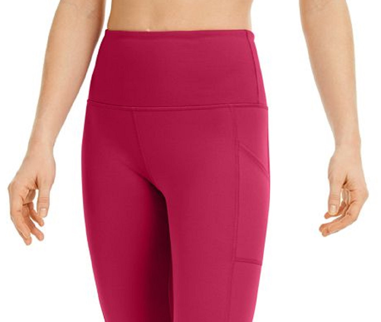 ID Ideology Leggings femininas de compressão com cintura alta e bolso lateral, rosa, tamanho médio