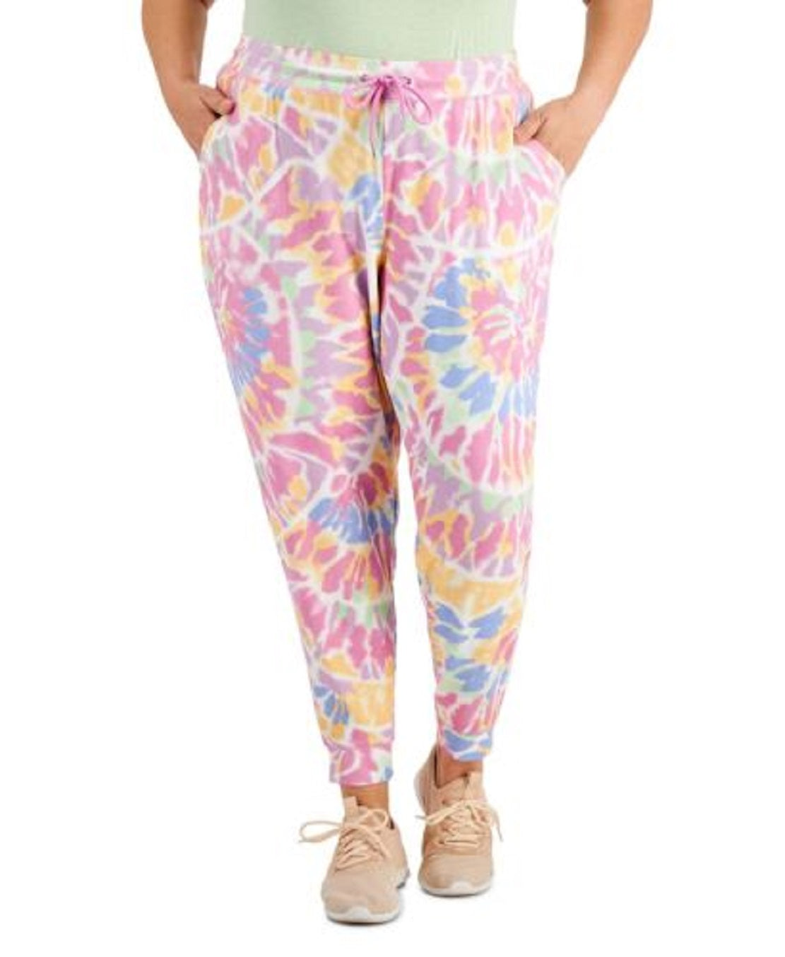 Leggings femininas Ideology Twisted Colors, brancas, tamanho 4X