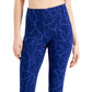 ID Ideology Leggings de compressão femininas com estampa floral e bolso 7/8, azul, tamanho pequeno